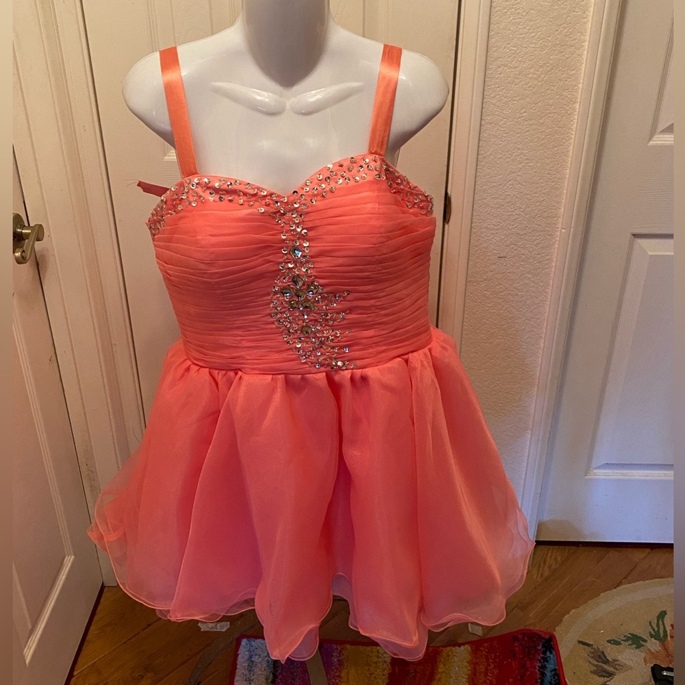 Baby Pink with gemstones cocktail/prom dress